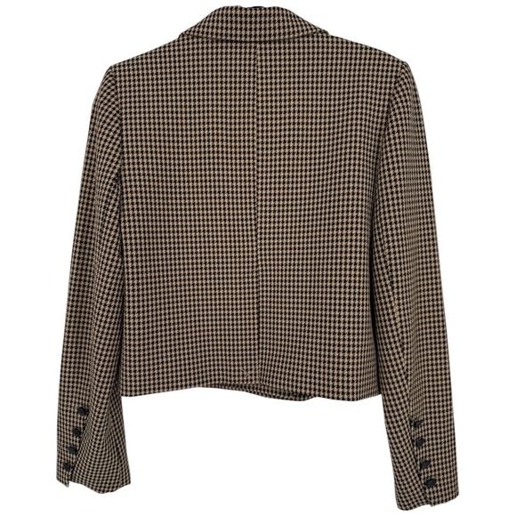 House of Harlow Houndstooth Cropped Double Breasted Blazer Size Small Preppy - Picture 2 of 13